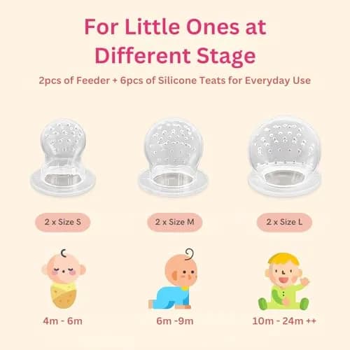 NatureBond Baby Food Feeder/Fruit Feeder Pacifier Nibbler (2 Pack) in Appetizing Colors | Teething & Weaning Support thumbnail 3