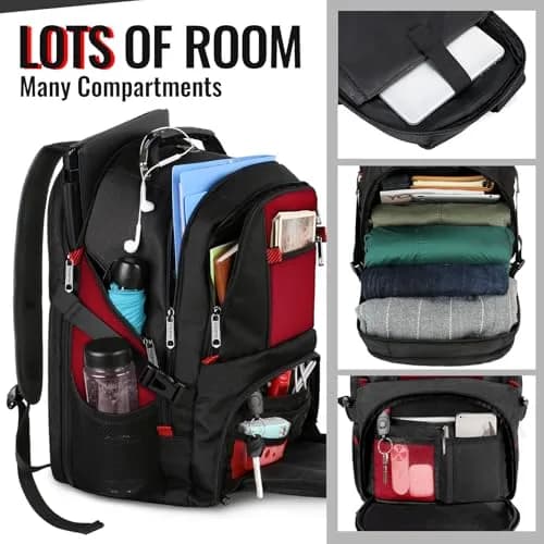 YOREPEK Large Laptop Backpack 49cm (19.2") | Water-Resistant, TSA-Friendly Travel Bag thumbnail 2