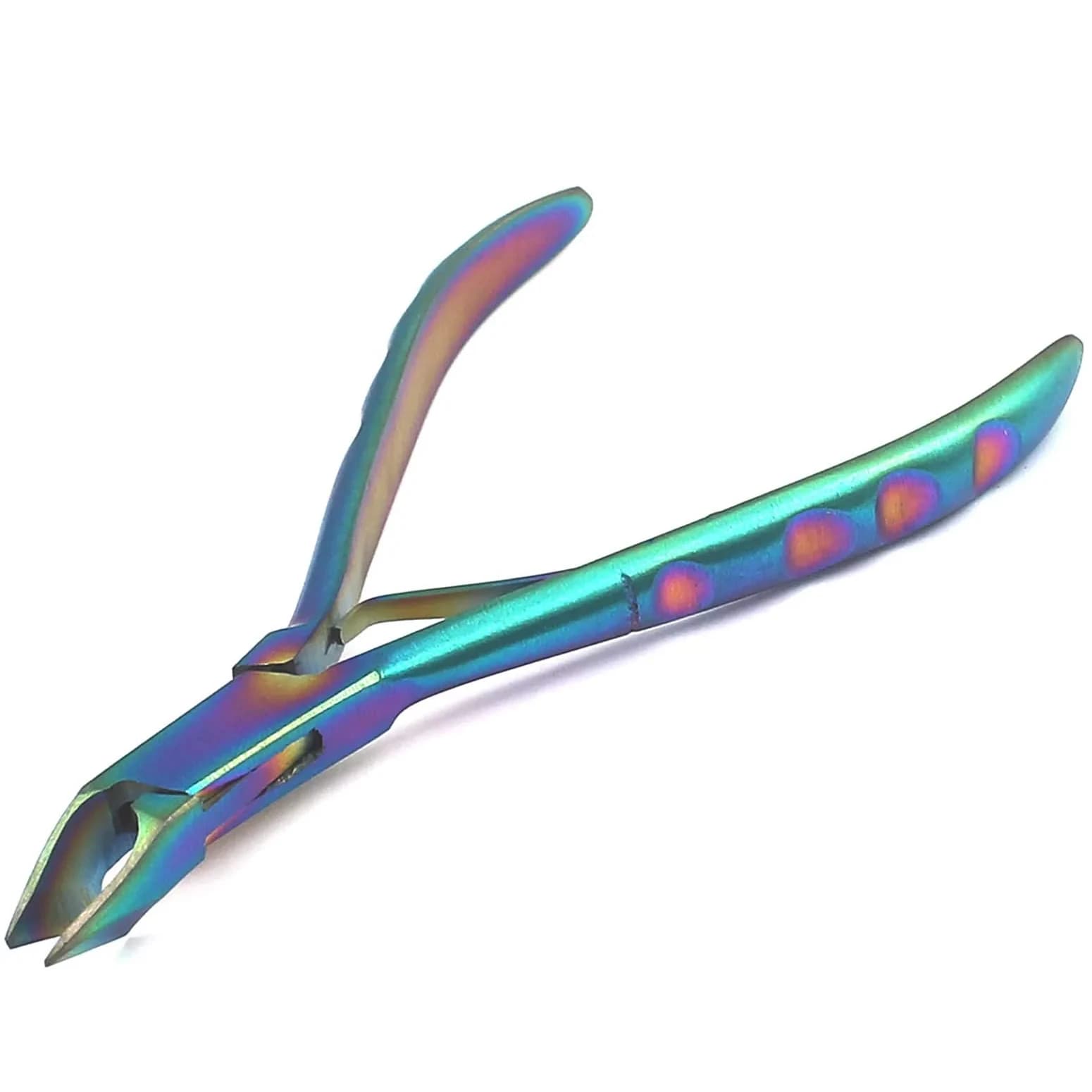 AAProTools Rainbow Cuticle Nipper & Fingernail Clipper - Professional Steel Tool (Multicolor) - main product image