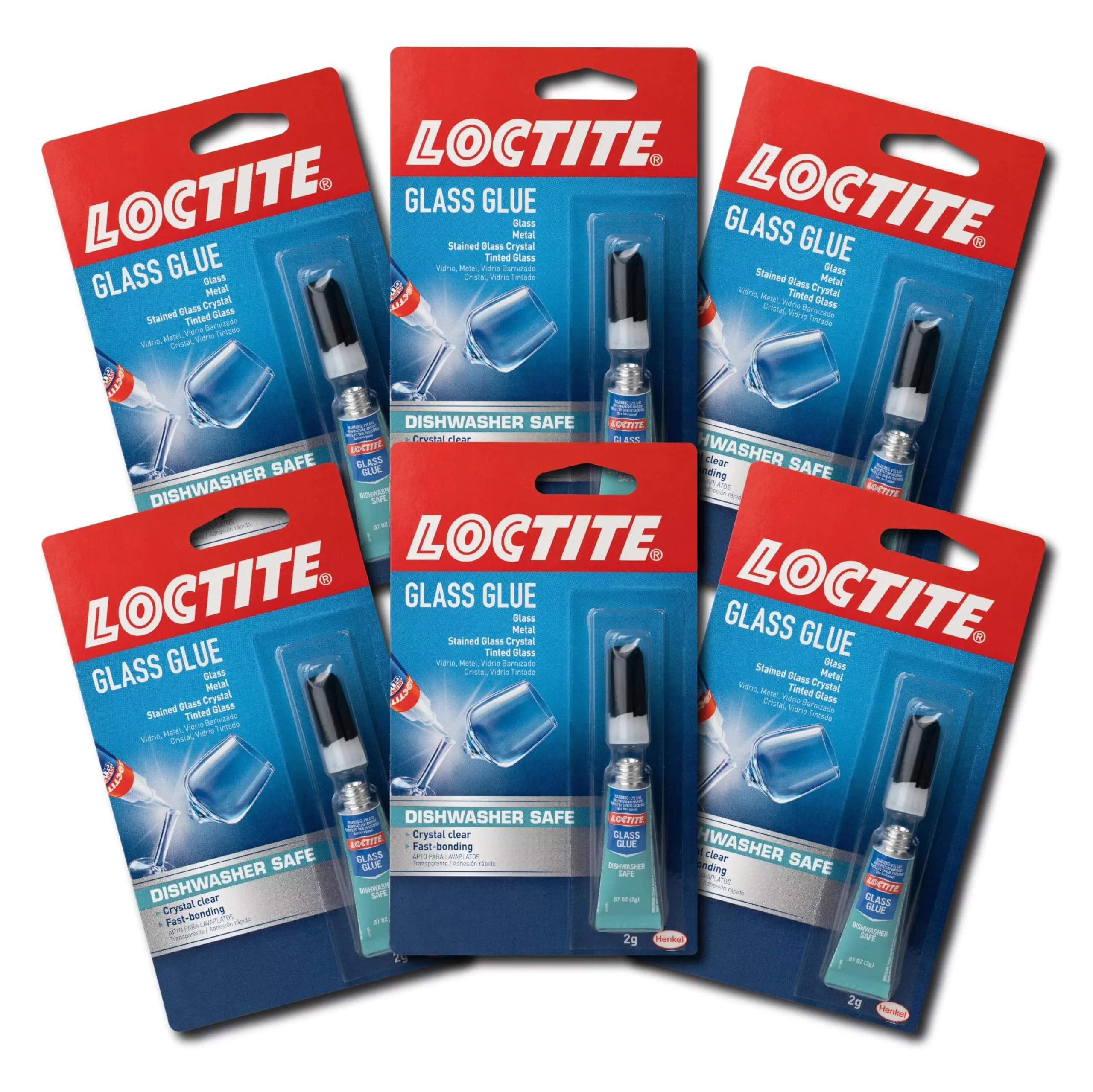 Loctite Glass Glue 2 Gram Tube 6 Pack | Clear Superglue for Glass, Plastic, Wood, Metal, Crafts, & Repair — 0.07 Oz
