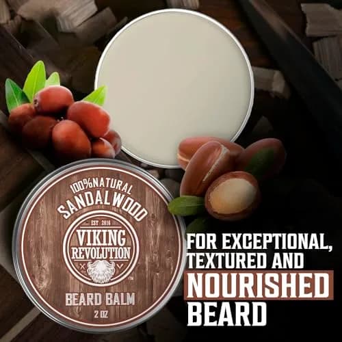 Viking Revolution Sandalwood Beard Balm - Beard Butter for Men, 50ml (1.7 Fl Oz) | Tames & Softens Beard thumbnail 5