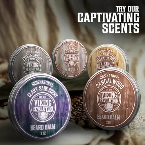 Viking Revolution Sandalwood Beard Balm - Beard Butter for Men, 50ml (1.7 Fl Oz) | Tames & Softens Beard thumbnail 7