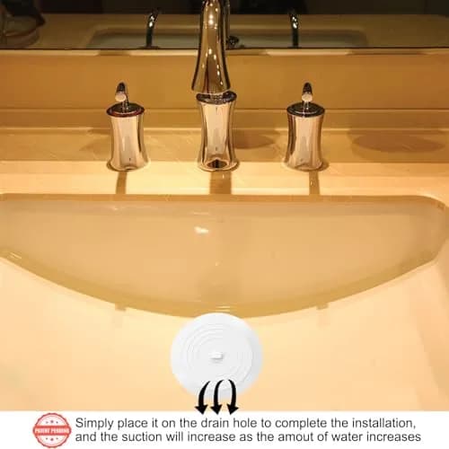 V-TOP Tub Stopper 2 Pack, 6 inches Silicone Drain Plug for Bathroom & Kitchen | Large Flat Suction Cover thumbnail 3