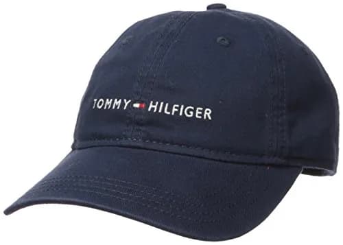 Tommy Hilfiger Men's Logo Dad Baseball Cap, Tommy Navy, One Size | Classic Adjustable Cotton Hat thumbnail 1