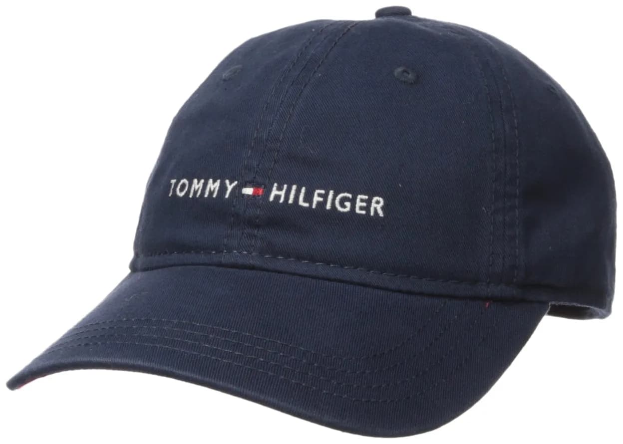 Tommy Hilfiger Men's Logo Dad Baseball Cap, Tommy Navy, One Size | Classic Adjustable Cotton Hat