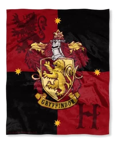 Northwest Harry Potter Gryffindor House Crests Silk Touch Throw Blanket 127x152 cm (50" x 60") | Official Merchandise for Fans thumbnail 1