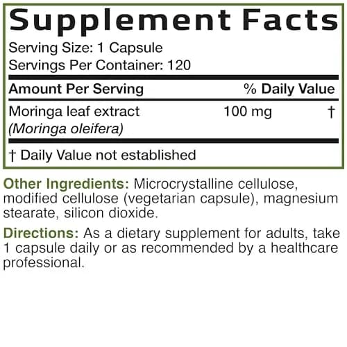 Bronson Moringa Extra Strength Leaf Extract | 120 Vegetarian Capsules for Overall Wellness thumbnail 6