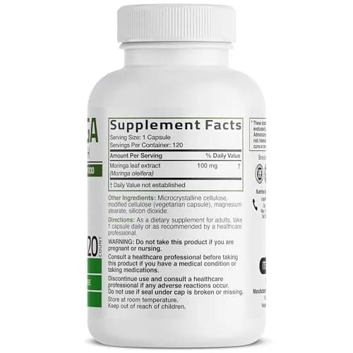 Bronson Moringa Extra Strength Leaf Extract | 120 Vegetarian Capsules for Overall Wellness thumbnail 2