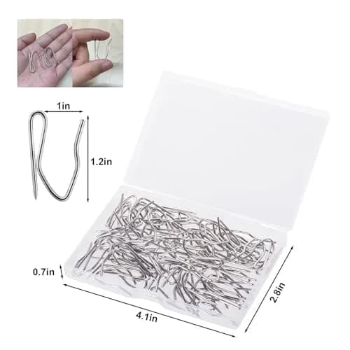 Nydotd Stainless Steel Curtain Hooks 58PCS | Rustproof Pin-On Hooks for Shower & Window (1.2 inch) thumbnail 2
