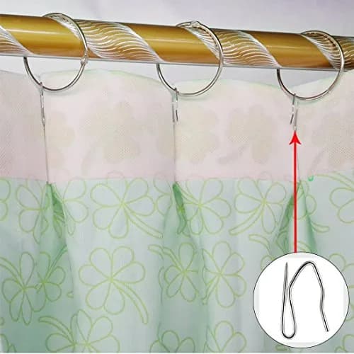Nydotd Stainless Steel Curtain Hooks 58PCS | Rustproof Pin-On Hooks for Shower & Window (1.2 inch) thumbnail 3