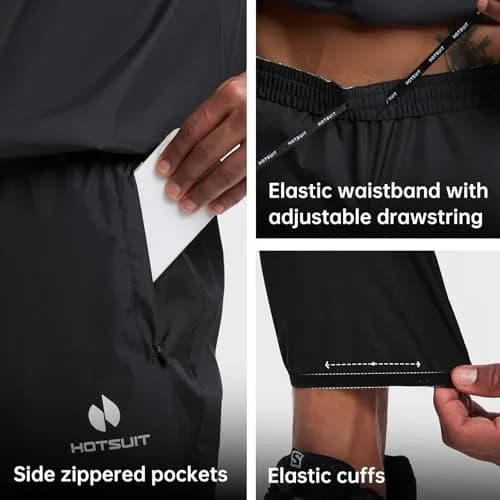 HOTSUIT Men's Sauna Suit Black 3XL | Sweat-Inducing Workout Gear for Enhanced Perspiration thumbnail 6
