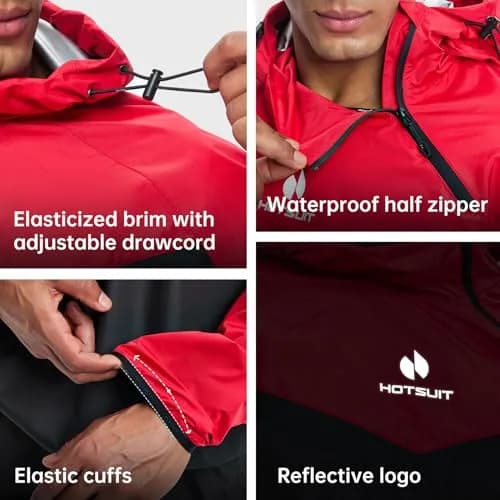 HOTSUIT Men & Women Sauna Suit Set | Red, 3XL (0.54 kg) thumbnail 5