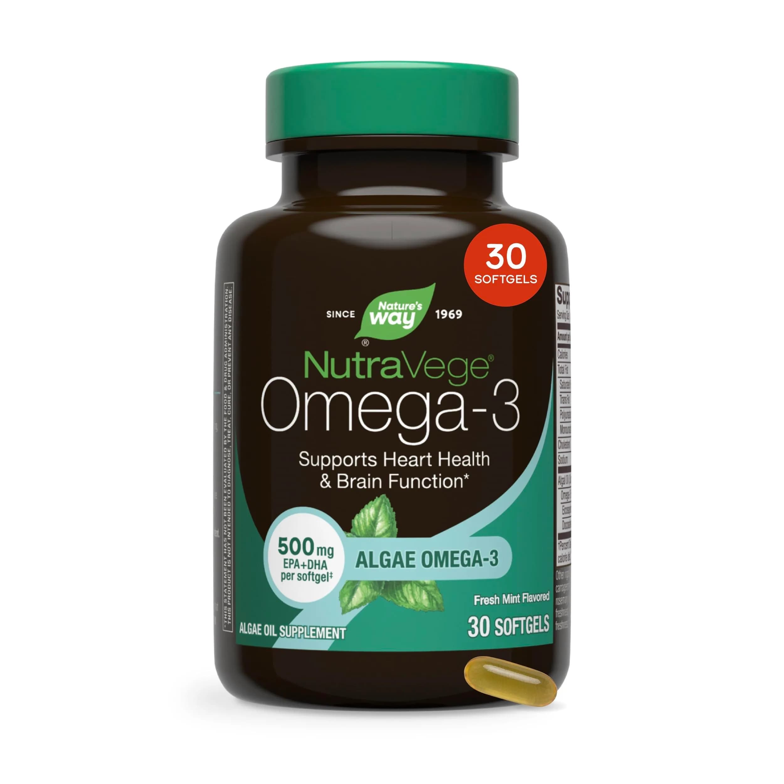 Nature's Way NutraVege Vegan Algal Oil Omega-3 550 mg (30 Count) - main product image
