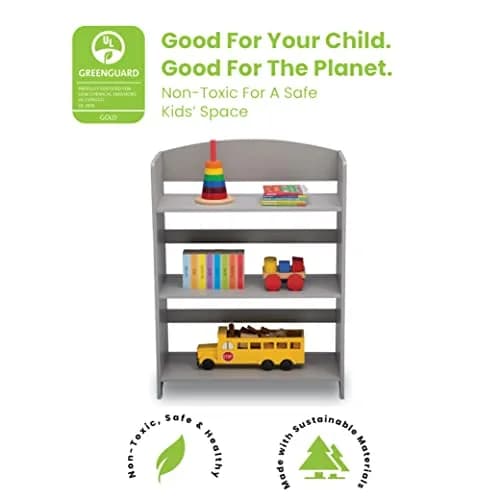 Delta Children MySize Bookshelf - Greenguard Gold Certified, Grey | Kid-Sized, Sturdy Wood Bookcase for Kids thumbnail 2