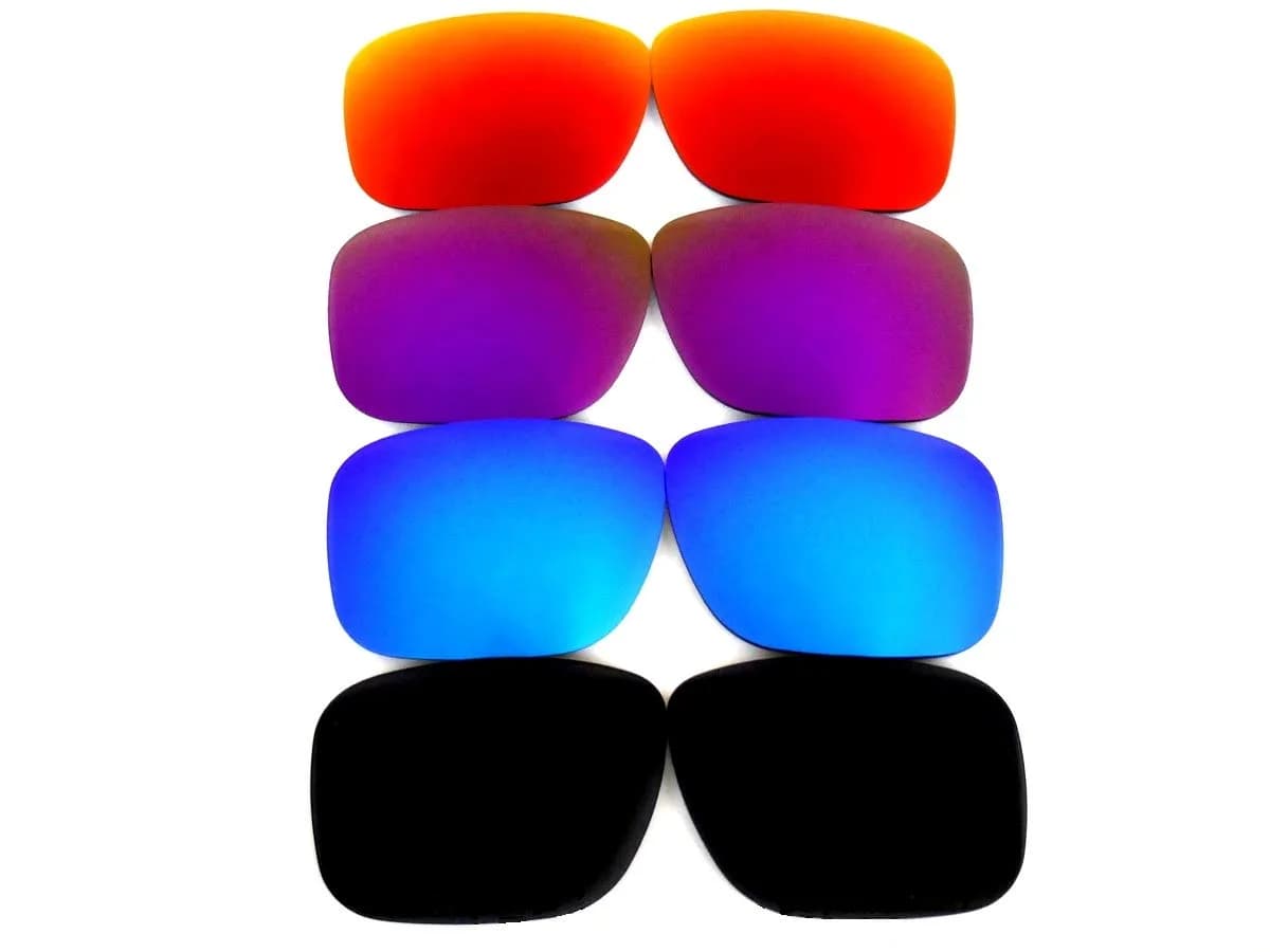 GALAXYLENSE Replacement Lenses for Oakley Holbrook 56-57mm | Polarized UV400 Impact-Resistant — ____Black/Blue/Purple/Red 4 Pairs