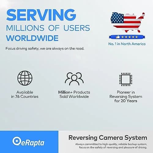 eRapta HD T01B Backup Camera Rear View License Plate Reverse Camera with 149° Wide View & Night Vision thumbnail 2