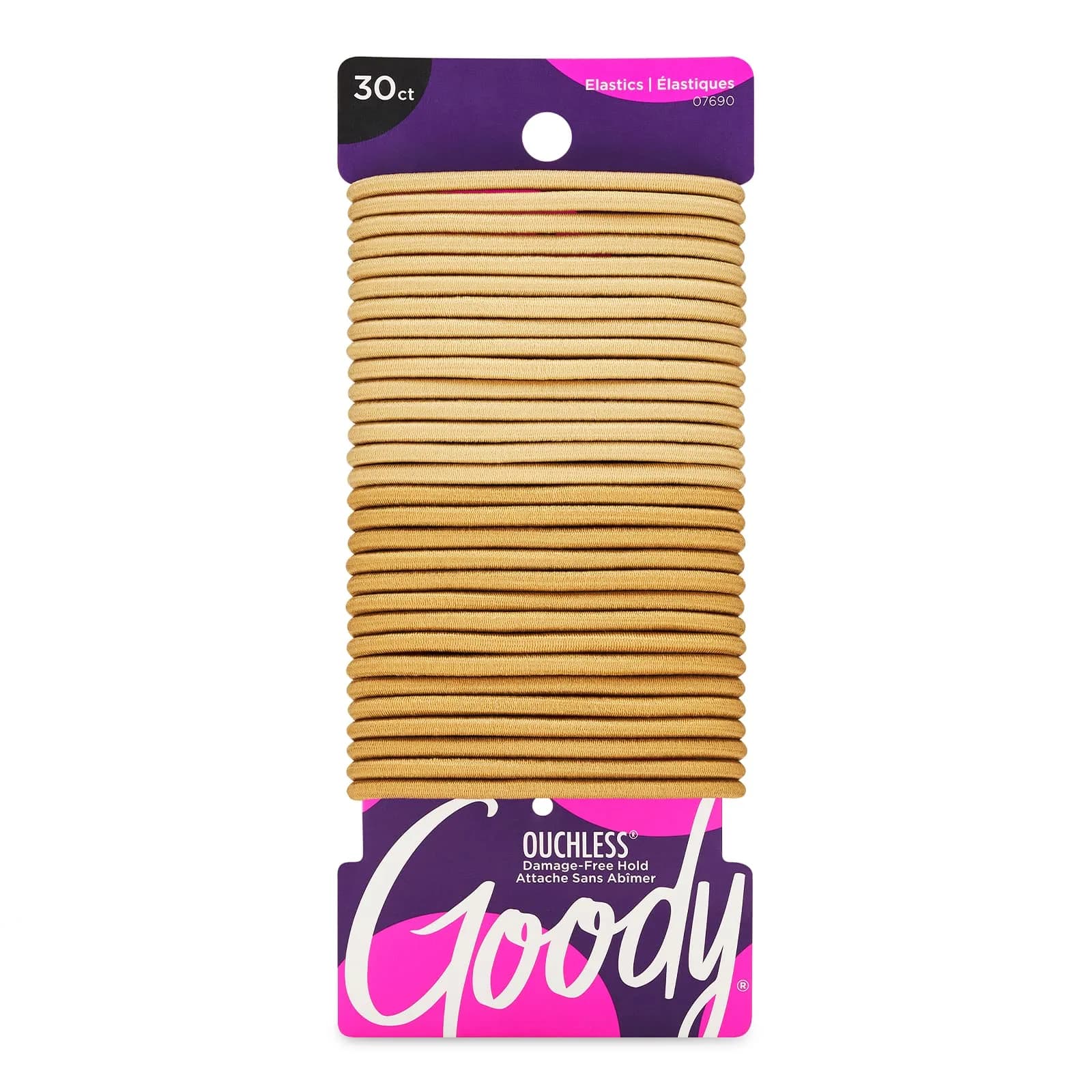 Goody Ouchless Elastic Hair Ties, 30 Count (Pack of 1) | No-Snag, Pain-Free Hold for All Hair Types