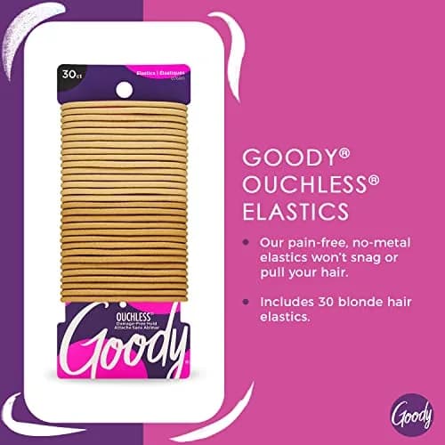 Goody Ouchless Elastic Hair Ties, 30 Count (Pack of 1) | No-Snag, Pain-Free Hold for All Hair Types thumbnail 2