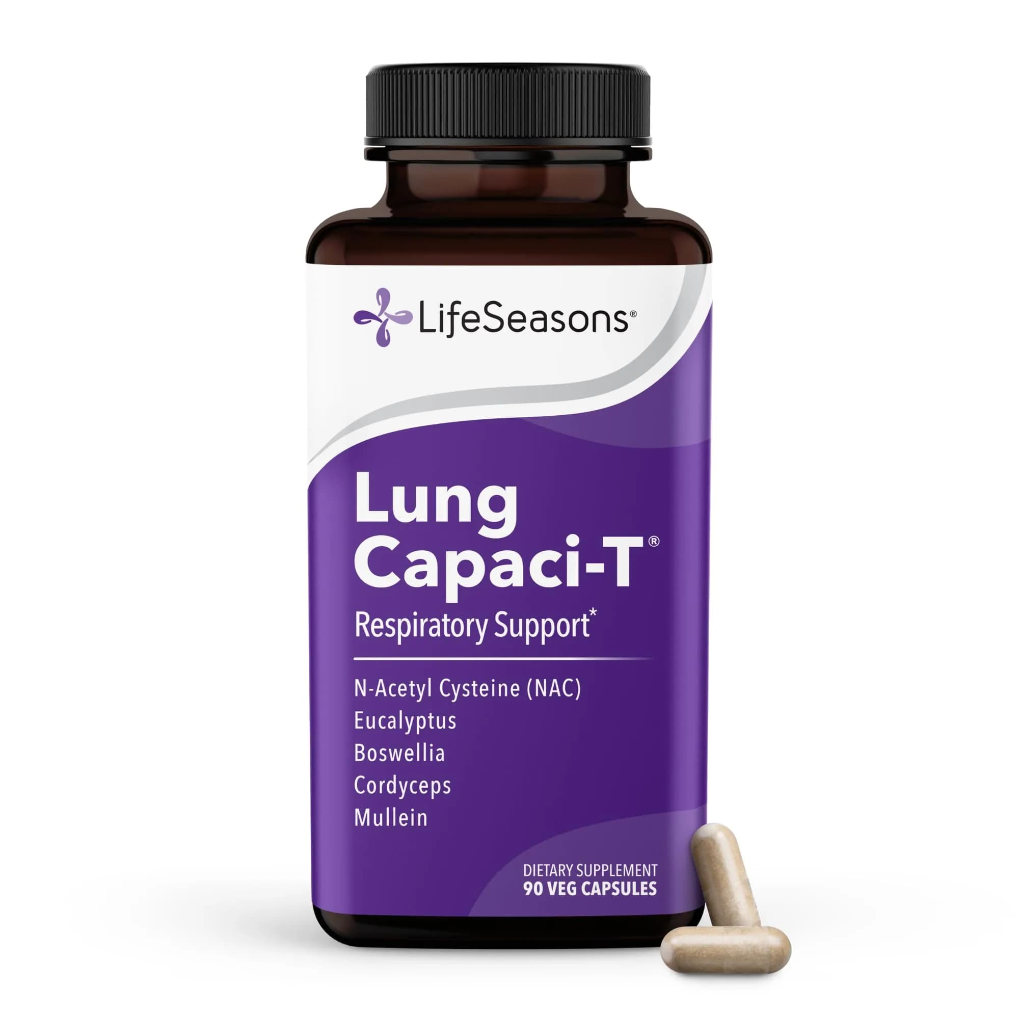 LifeSeasons Lung Capaci-T Respiratory Support Supplement 90 Capsules | Supports Oxygen Capacity & Mucus Reduction
