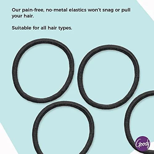 Goody Ouchless Elastic Hair Ties, 30 Count, Brown, 4MM | No-Snag, No-Damage Hold thumbnail 2