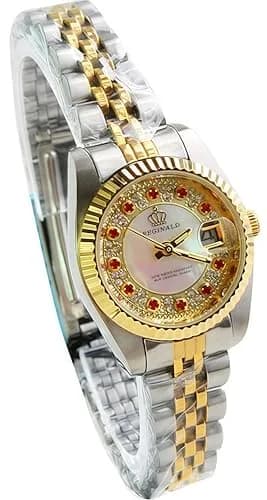 MASTOP Women's Silver & Gold Two Tone Stainless Steel Dress Watch | Luminous Analog Quartz 26mm thumbnail 3