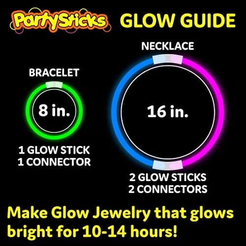 PartySticks Ultra Bright Glow Sticks Bulk Party Supplies 400 Pack | 8" Glow Sticks for Parties & Decorations thumbnail 4