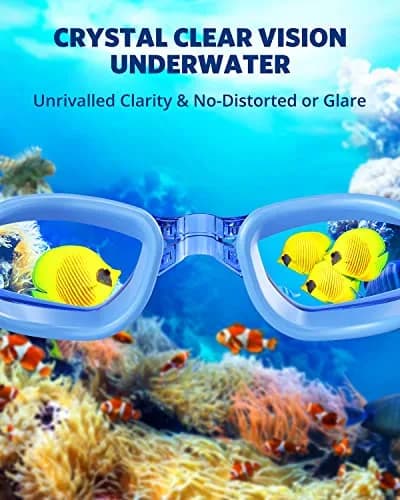 Aegend Swim Goggles 2 Pack Aqua & Light Blue | Anti-Fog UV Protection for Adult Men Women thumbnail 6