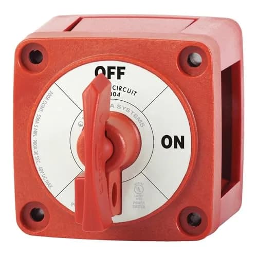 Blue Sea Systems On/Off Battery Isolator Switch With Locking Key, Red, 300A 48V DC | Ignition Protected for Marine Use thumbnail 1