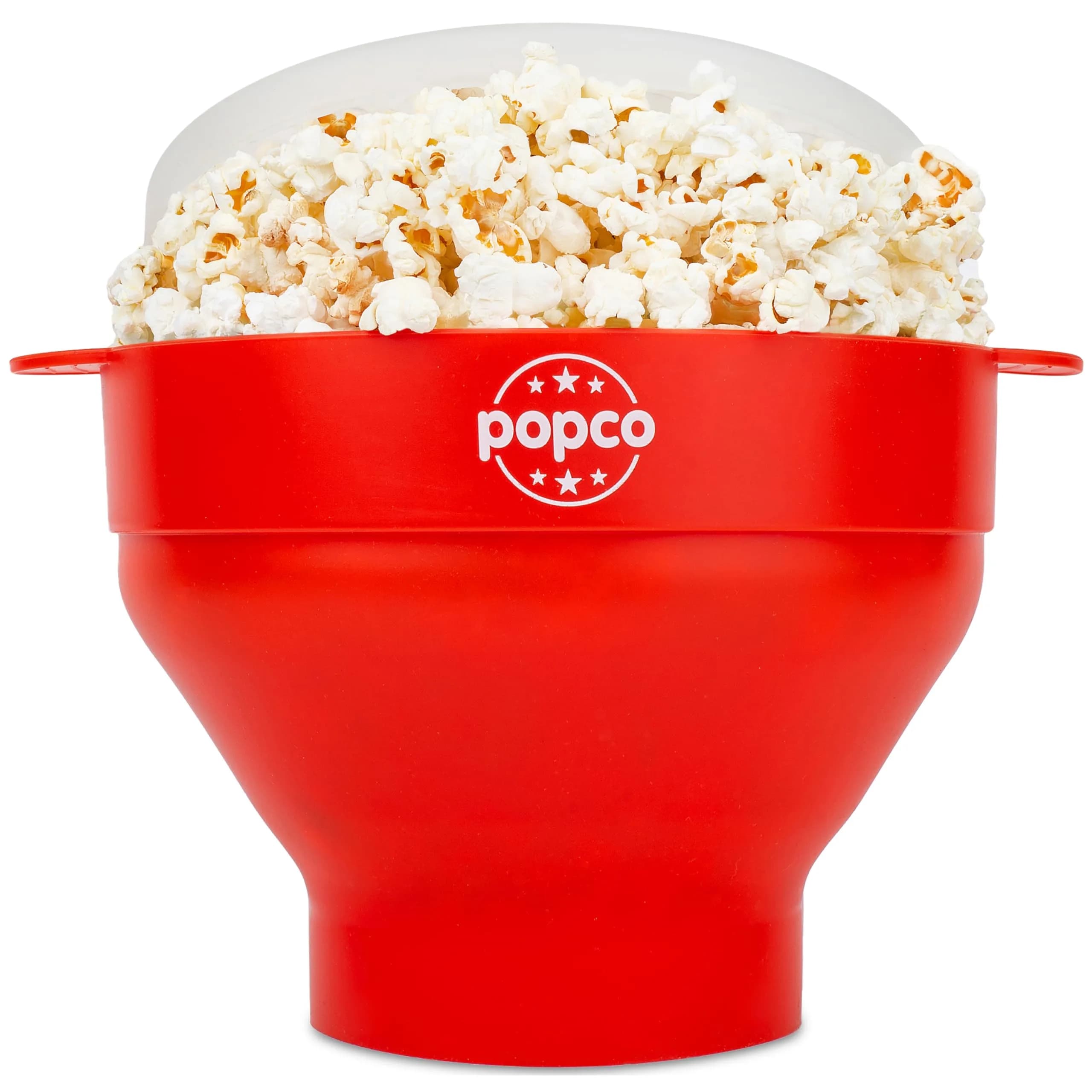POPCO Red Microwave Popcorn Bowl - Collapsible Silicone Popper with Handles, 15 Cup Capacity | Healthy Snacks in Minutes - main product image