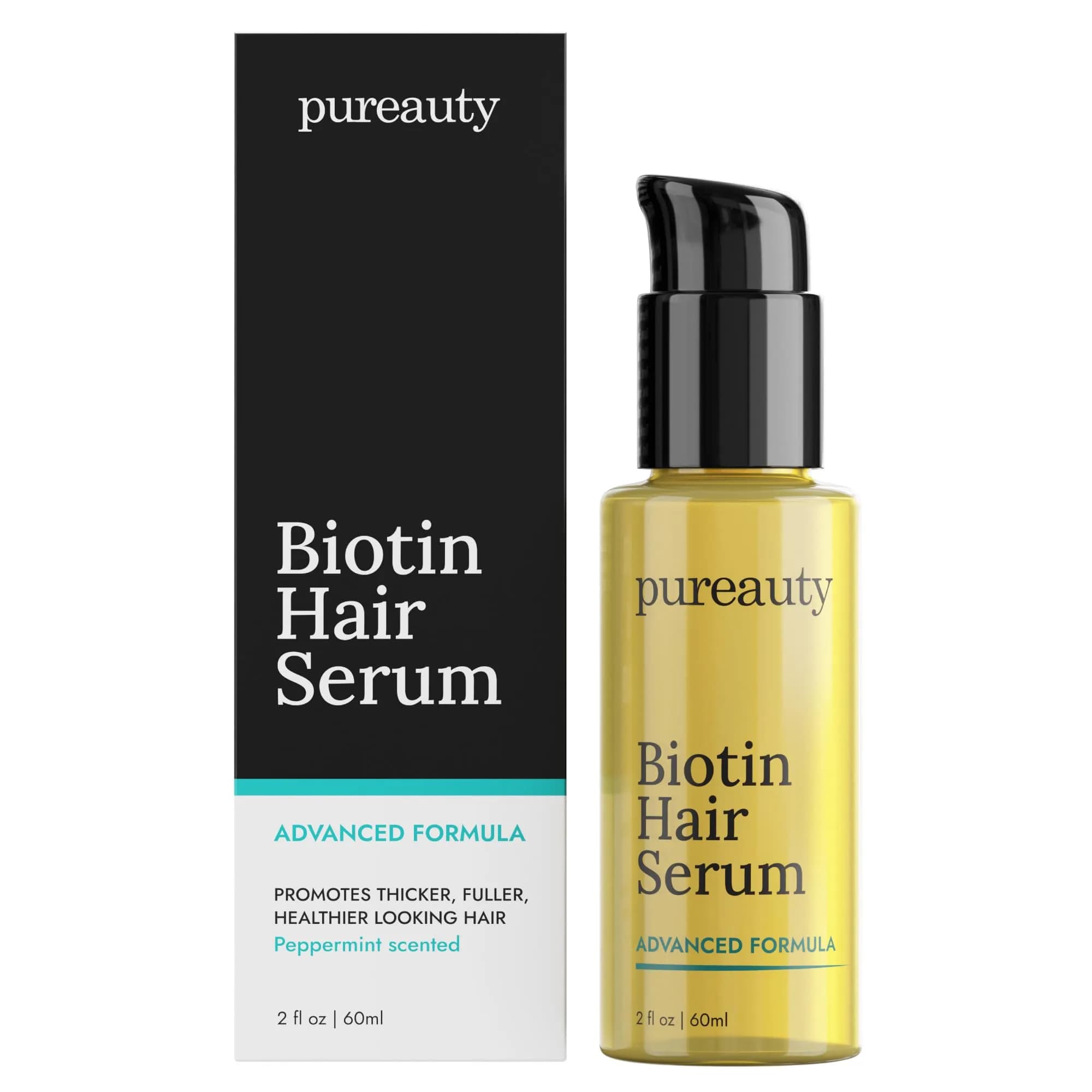 Meraz Pureauty Naturals Biotin Hair Growth Serum for Women & Men, 2 fl oz | Supports Thicker, Fuller Hair - main product image
