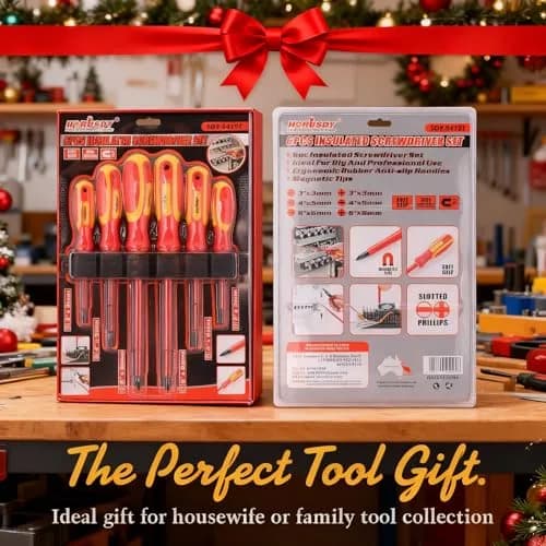 HORUSDY 6-Piece 1000V Insulated Precision Screwdriver Set with Magnetic Tips, CR-V Steel, Cushion Grip for Electrical Work thumbnail 2
