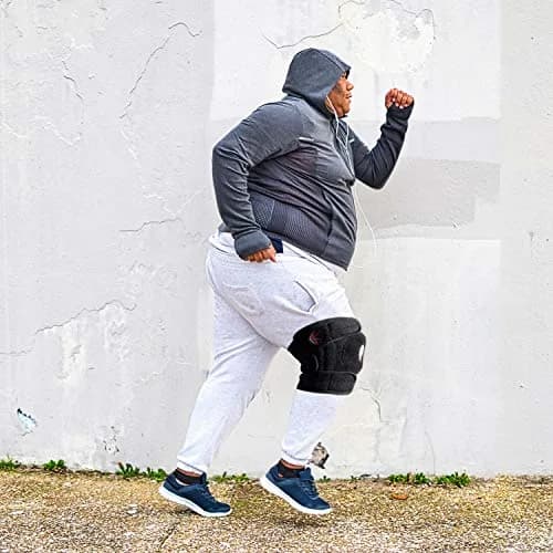 KARM Black Plus Size Knee Brace for Men & Women | Adjustable Support with Side Stabilizers & Open Patella (Size 3: 4XL/5XL/6XL) thumbnail 6