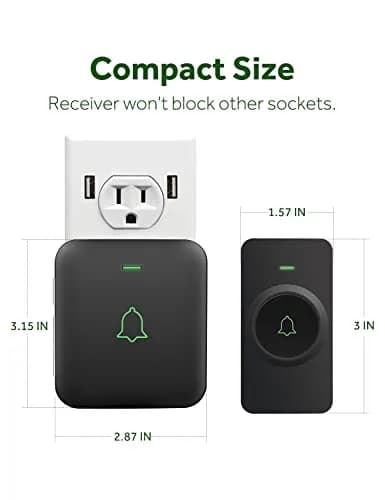 AVANTEK Wireless Doorbell CB-11 | 1000 ft Range, 1 Button + 1 Receiver, 52 Melodies, Waterproof thumbnail 6
