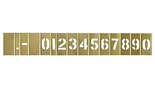 Deezio 3 Inch Brass Number Stencils Kit - 15 Piece Set | Durable & Reusable for Painting & Crafts thumbnail 1