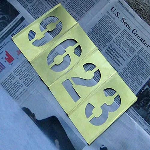 Deezio 3 Inch Brass Number Stencils Kit - 15 Piece Set | Durable & Reusable for Painting & Crafts thumbnail 3