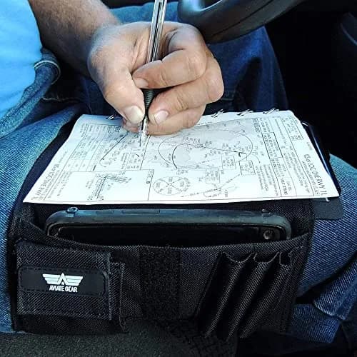 Performore Pilot Kneeboard with Clipboard & Knee Strap - Black, 11.5" x 8.5" | Organize Approach Plates & Checklists thumbnail 9