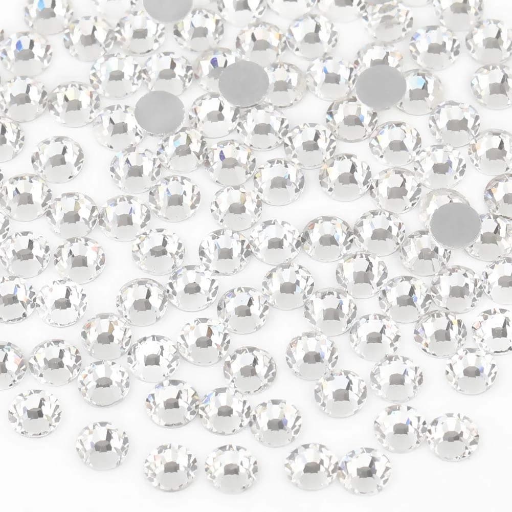 BEADSLAND Flat Back Rhinestones SS8 (1440pcs, 2.3-2.5mm) | Glass Crystal Gems for Nail Art & Crafts