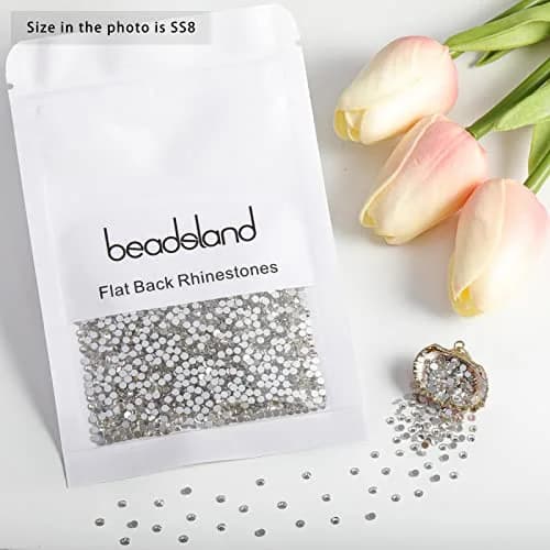 BEADSLAND Flat Back Rhinestones SS8 (1440pcs, 2.3-2.5mm) | Glass Crystal Gems for Nail Art & Crafts thumbnail 4