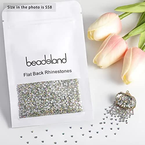 Beadsland Flat Back Crystal Rhinestones SS8 1440pcs | Sparkling AB Finish for Crafts & Nails thumbnail 4