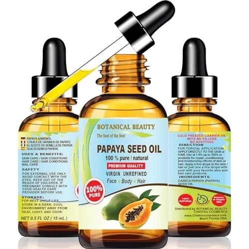 Botanical Beauty Papaya Seed Oil 15 ml | Natural Virgin Cold Pressed Face & Skin Oil for All Skin Types thumbnail 1