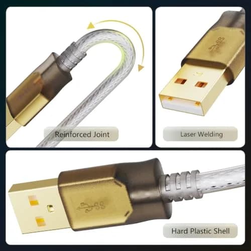 Jelly Tang USB 2.0 Printer Cable 2.43 m (8 ft) | High-Speed Data Transfer for Printers and Scanners thumbnail 4