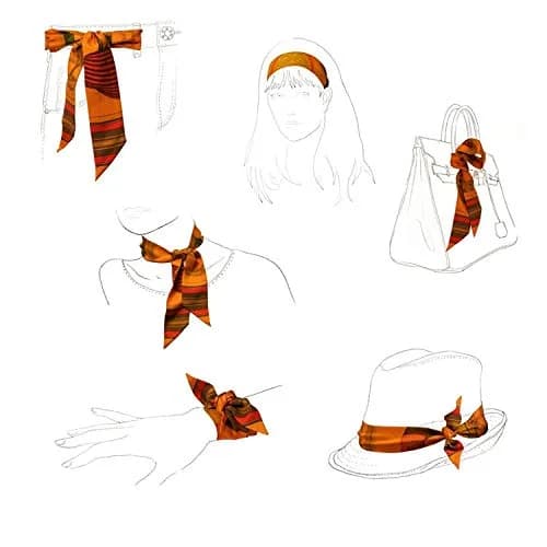 MosBug Fashion Bag Handle Ribbon Scarf 100cm x 4cm (Pattern A) | Versatile Accessory for Bags, Hair, and Neck thumbnail 5