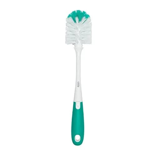 OXO Tot Bottle Brush with Nipple Cleaner and Stand, Teal | Flexible Neck for Contoured Bottles thumbnail 2
