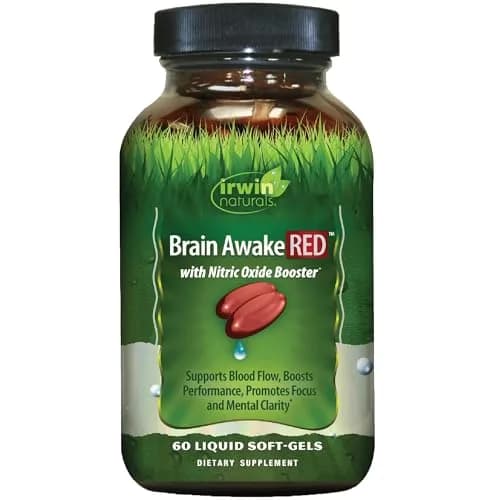 Irwin Naturals Brain Awake RED Focus & Mental Clarity Support | 60 Softgels thumbnail 1