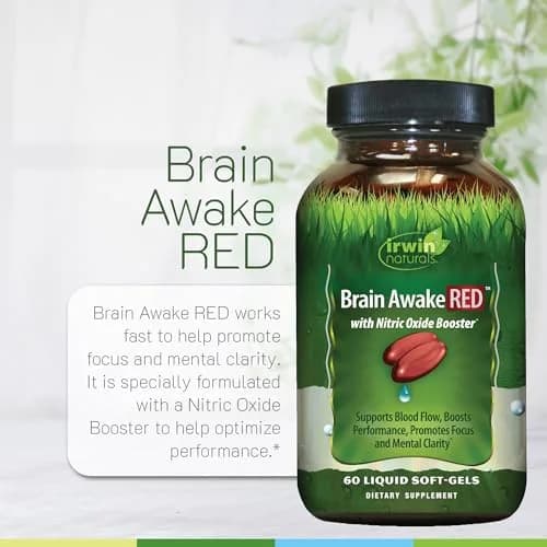 Irwin Naturals Brain Awake RED Focus & Mental Clarity Support | 60 Softgels thumbnail 5