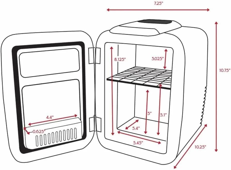 Cooluli Classic 4L Mini Fridge - Black | Portable Electric Cooler & Warmer for Skincare, Drinks, Medicine (4L/6 Can) thumbnail 7