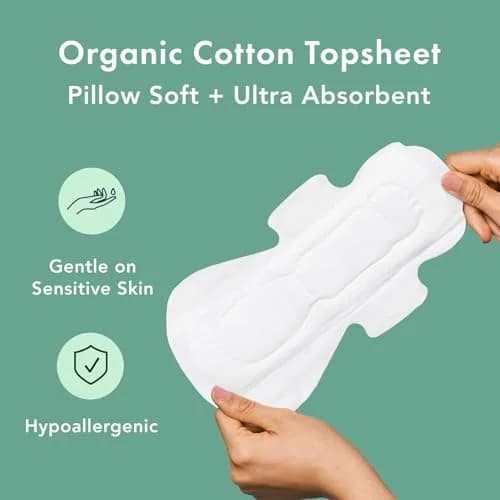 Rael Organic Cotton Cover Pads for Women, Heavy Absorbency, Unscented (Large, 24 Count) | USA Imported Feminine Care thumbnail 4
