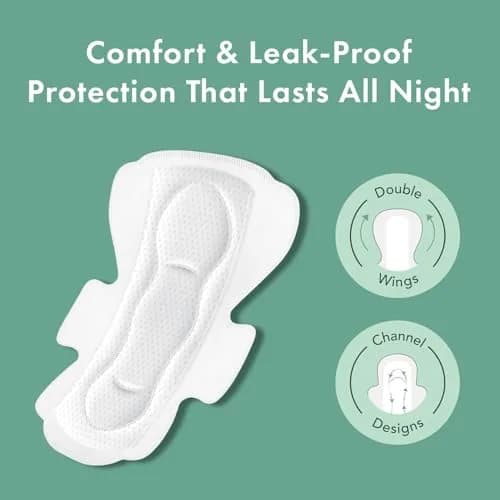 Rael Organic Cotton Cover Pads for Women, Heavy Absorbency, Unscented (Large, 24 Count) | USA Imported Feminine Care thumbnail 2