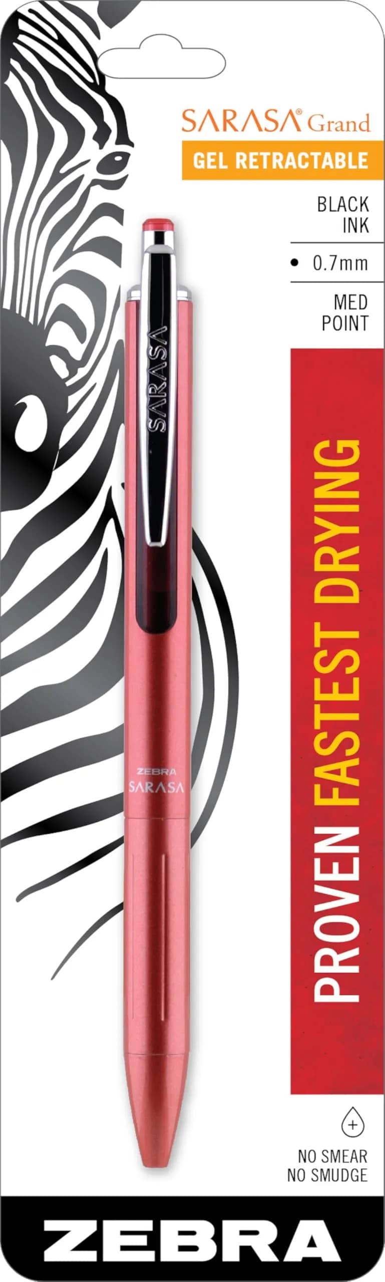 Zebra Pen SARASA Grand Gel Pen 0.7mm | Brass Body, Smear-Resistant Black Ink — Black Ink Rose Gold Barrel