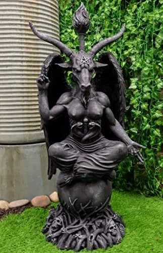 Ebros Gift Faux Stone Sabbatic Goat Baphomet Statue 89cm (35") | Hand-Painted Occultic Idol Sculptural Wonder thumbnail 1